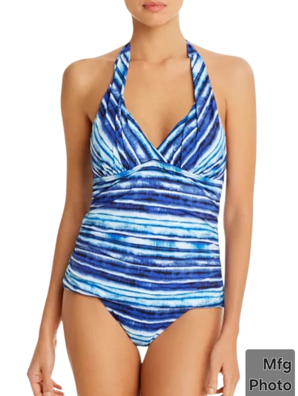 La Blanca Serene Stripe Halter Tankini Top Set, Womens 6